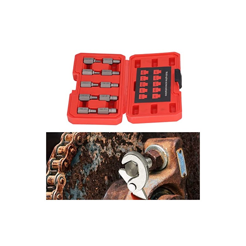 10 Piece Screw Extractor Set, Hex Multi Spline Easy Out