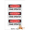 3 - Danger Crane Operator Hard Hat Toolbox Biker Motorcycle