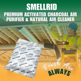 SMELLRID Reusable Activated Charcoal Air Purifier & Smell Eliminator [1 Pack] - XX Large 500g (7.5" x 8.7") Pack Treats 250 Sq. Ft. - Premium Natural Air Cleaner for Home, Business & More