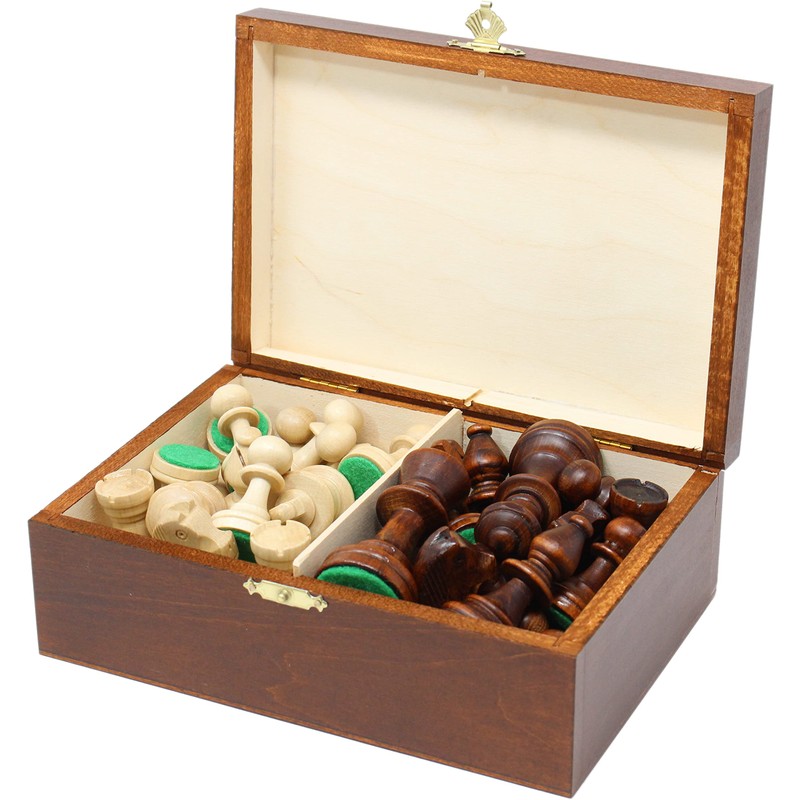 ChessJapan Antique Wooden Chess Box 21x14.5x7.5cm