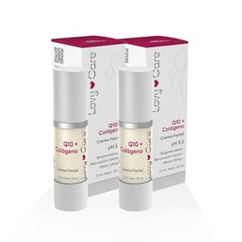 LOVY CARE Pack 2x1 Crema Facial con Coenzima Q10 + Colágeno, 30 ml c/u, pH 5.5, Firmeza, Elasticidad y Antiedad