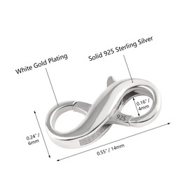 Sterling Silver Lobster Clasps,925 Silver Necklace Clasp,Small Slide Bracelet Clasp for Jewellery Making and DIY Jewelry