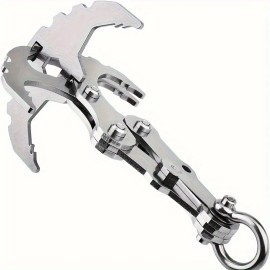 Unbranded Exceptional Stainless Steel 4-Claw Folding Hook - Hiking, Camping, Backpack Fix