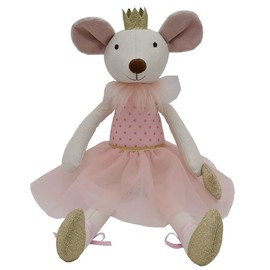 Mikee Fluffie Princess Mouse Stuffed Animals,15.7" Pink Rat Plushies with Lace Skirt,Cute Stuffed Animal for Girls As