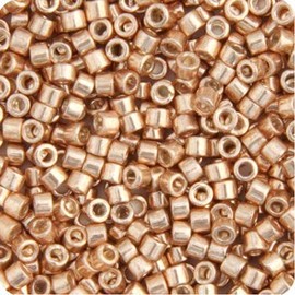 Miyuki Delica 11/0 - Apricot Gold Opaque Glavanized-Dyed DB0411-50gms Bag of Japanese Glass Beads