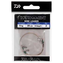 Daiwa STINGER TOURNAMENT WIRE LEADER - PACK OF 2 - by 2, Black, 20, 30