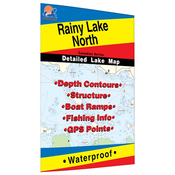 Rainy - North Fishing Map, Lake (Includes Redgut Bay Fishing Map, Manitou Sound Fishing Map, Northeast and Northwest Bays)