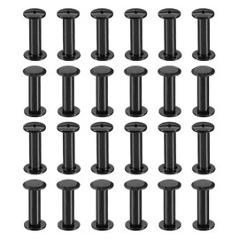 PATIKIL 24 Sets Chicago Screws, 18 mm L Chicago Screws Phillips Binding Post Screws Bolts Leather Rivets Fastener Connector for Leather Belt Scrapbook Photo Albums Black