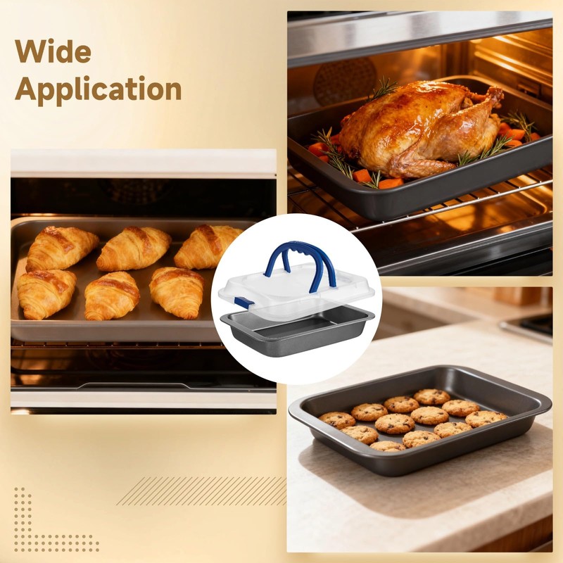2 PCS 9x13 Stainless Steel Baking Pan with Lid &