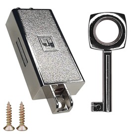 cyclingcolors Turning Bar Lock Furniture Lock Decorative Key Chrome Design Cabinet Lock Screw-On Door Left