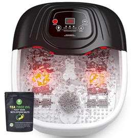 Foot Soaking Tub, Foot Spa Bath Massager with Heat, Epsom Salt,Bubbles, Vibration and Red Light,Foot Soaker, Birthday Gifts for Mom Dad Women Men Her Him