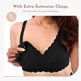 MomWills Nursing Bras for Breastfeeding, Seamless Ultra Comfort Maternity Bra, Natural Shape Wirefree Push Up Bras for Womens, Pregnancy Sleep Bralette, 2Pack