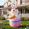 4FT Candy Bunny Easter Inflatables Outdoor Decorations Built-in LED Lights