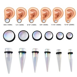 Stuppendux Clear 24PCS 00G-13/16 10mm-20mm Acrylic Big Gauges Kit Ear Stretching Tunnels Plugs Tapers Expander