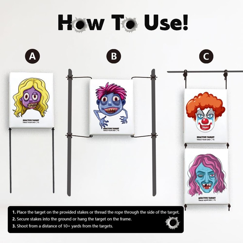 4 Pack Splatter Reactive Targets,Shooting Targets for The Range,Shooting Target,Target