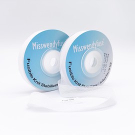Misswendyfuse Knit Stay Tape,1/2''X30yards fusible Knit Hem stabilizer for Shoulder Seams and Pant hems,Single Side Adhesive, Ultra fine & Stretch (White)