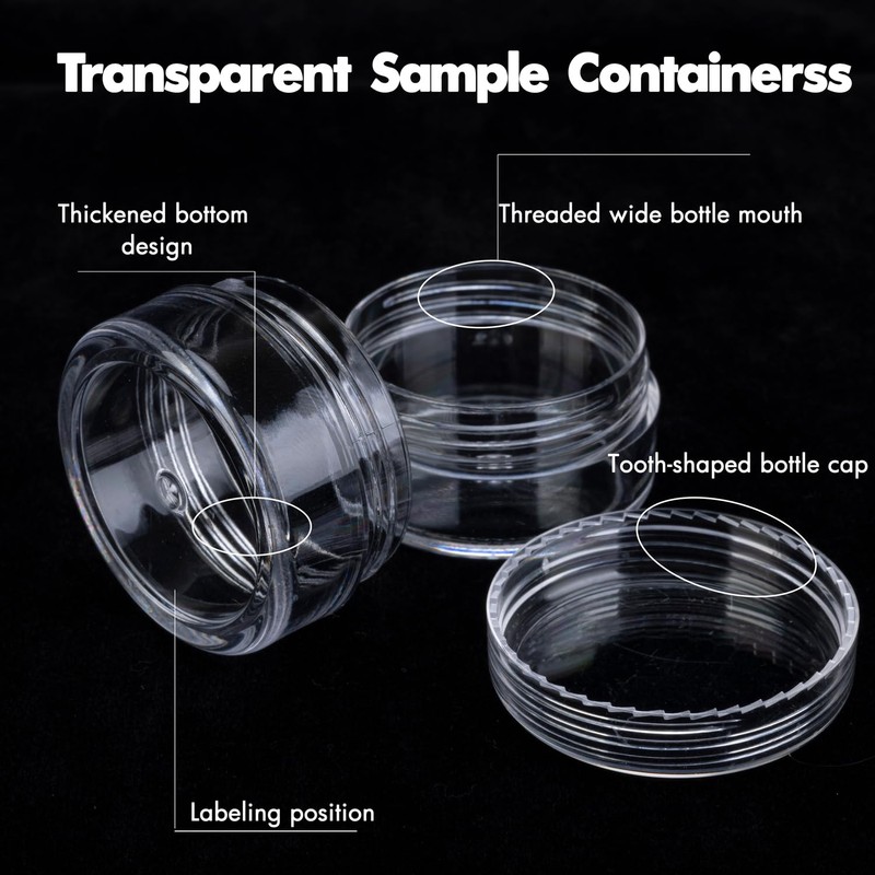 10 Gram 100 Count Sample Containers, Small Plastic Containers with
