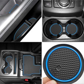 Auovo Anti Dust Mats for Mazda CX-5 CX5 2017-2019 Custom Fit Door Compartment Cup Holder Center Console Liners Interior Accessories(18pcs/Set) (Blue)