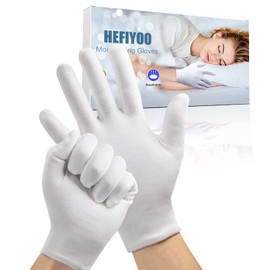4 Pair Moisturising Gloves, Cotton Gloves for Eczema & Dry Hands,Stretchable Washable White Gloves for Men and Women