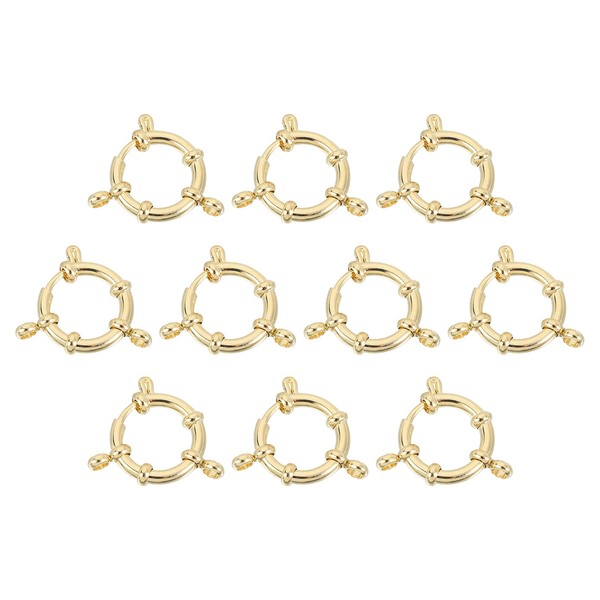 sourcing map Spring Ring Clasps, 10Pcs 16mm Stainless Steel Round