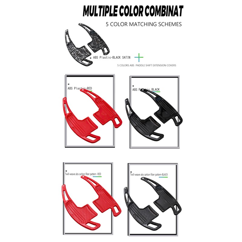 TECART 2Pcs ABS plastic Steering Wheel Paddle Shifter Extension Cover