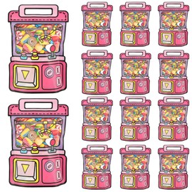 EONSUI 30PCS Plastic Claw Machine Shaped Goodies Bags with Handles for Kids Birthday, Back to School Supplies, Baby Shower, Party, Wedding, Reusable Bulk Gift Wrapper for Candy, Snacks, Chocolate