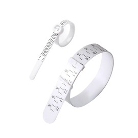 HayEastdor 2PCS Ring and Bracelet Sizer Measuring Tool White Reusable Universal Finger and Wrist Jewelry Sizing Tool Set with Magnifying Glass HE008-W