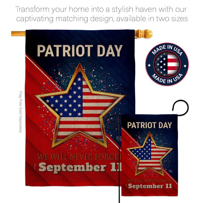 Ornament Collection Never Forget 9/11 Burlap Garden Flag Set Mailbox