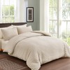Beige Seersucker Duvet Cover Double Size Puckering Seersucker Bedding Set,2