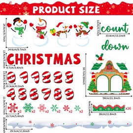 gisgfim Christmas Bulletin Board Decorations Christmas Winter Snowman Paper Cutouts Merry Christmas Count Down Bulletin Board Set for Classroom School Door Xmas Winter Holiday Home Wall Decor Supplies