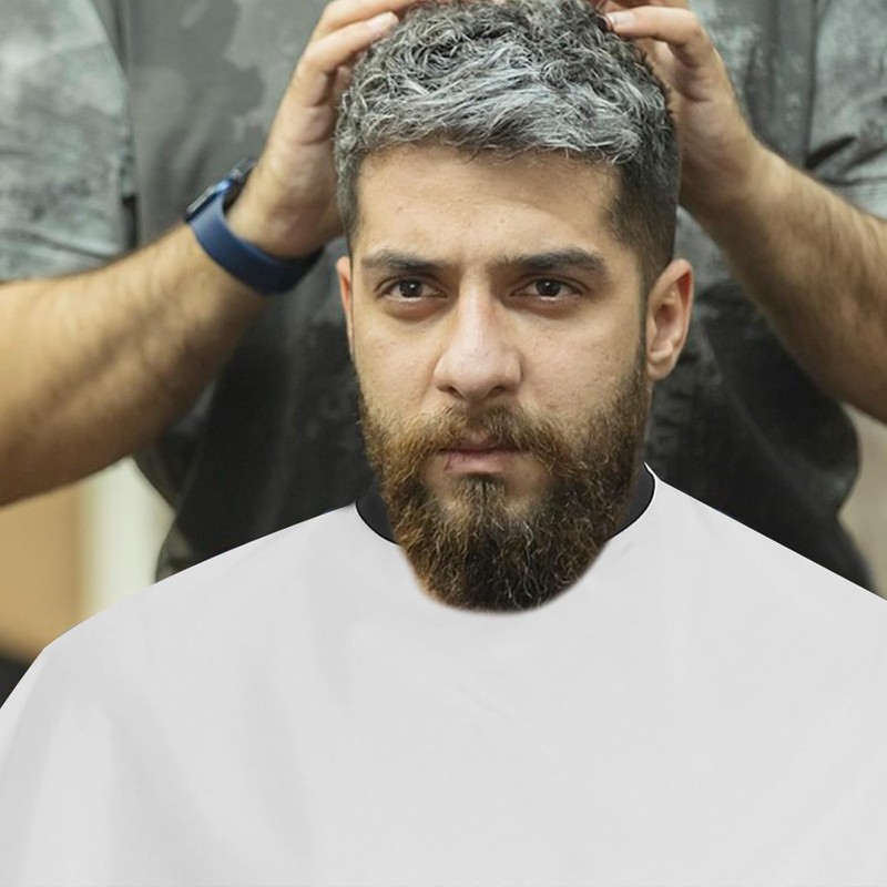 Cabilock Capa de Peluquería para Salón Blanco de Poliéster Corta
