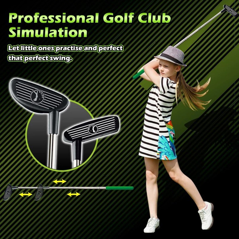 TERRAMUS Kids Toy Golf Club Set - Automatic Ball Returner,