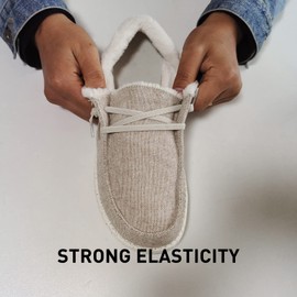 UamGlsob 2 Pairs Elastic Shoe Laces Replacement Laces for Shoes, Flat Shoelaces, Shoe Strings Replacement for Sneakers (Beige, 14Inch)