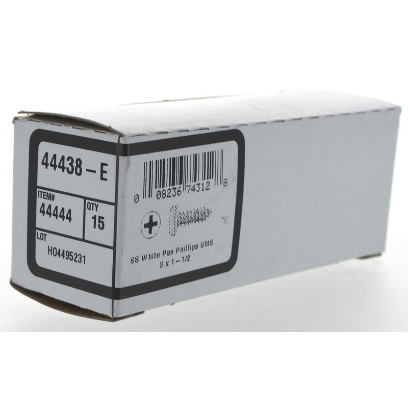 Hillman 44444 8 x 1-1/2-Inch White Pan Head Phillips Sheet