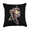 Kewpie Baby Doll Vampire Bat Traditional Tattoo Flash Throw Pillow