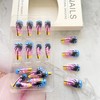 Coconut Tree Design Press on Nails Colorful Gradient Fake Nails