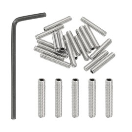 PATIKIL #10-24x1" Internal Hex Socket Set Grub Screws, 20 Pcs 304 Stainless Steel Cup Point Set Screw with Hex Key Wrench for Door Handles Bathroom Fixtures