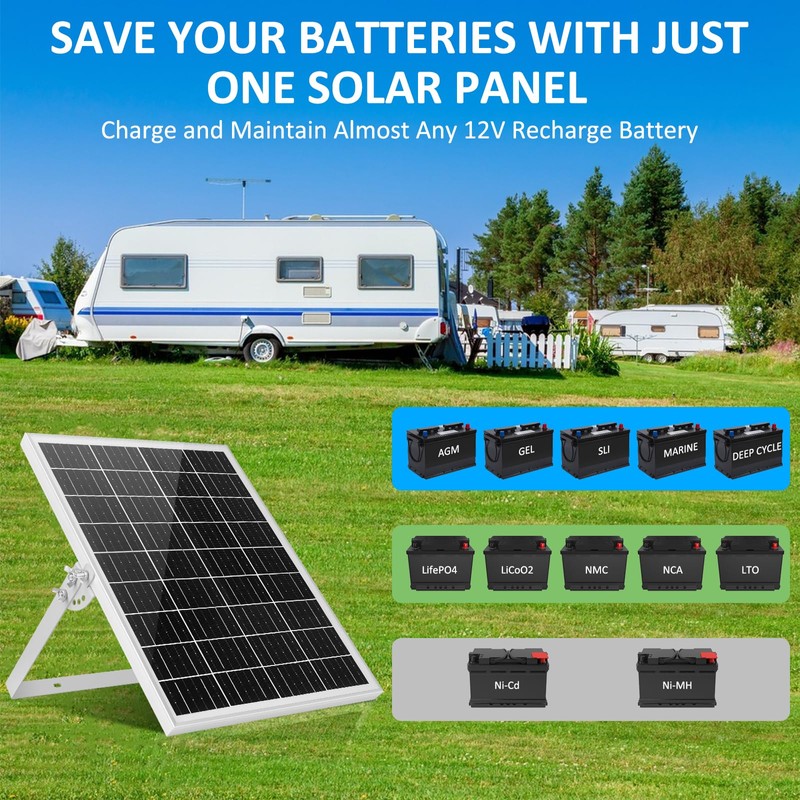 Solar Panel Kit 25W 12V Solar Battery Trickle Charger Maintainer,