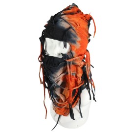 New Foreign Trade Colorful Ripped Spandex/Polyester Balaclava Hat Unisex Lightweight Neck-protecting Face Mask Hip-hop QuirkyColor: Black orange