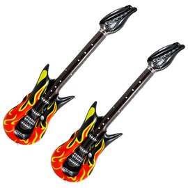 XNHIU 90CM Inflatable Rock Guitar Flame Design Punk Costume Fancy Dress Prop (2)