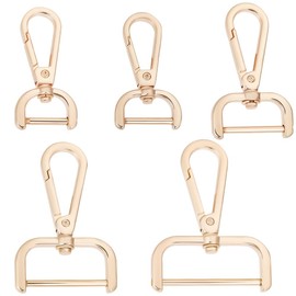 Beebeecraft 1 Box 10 Stück 5 Größen Karabinerhaken Drehverschluss Großpackung Goldfarbene Metalllegierung Mit Schraubstange Robuster D Ring Karabinerhaken Abnehmbare Verschlüsse Für Schlüsselband