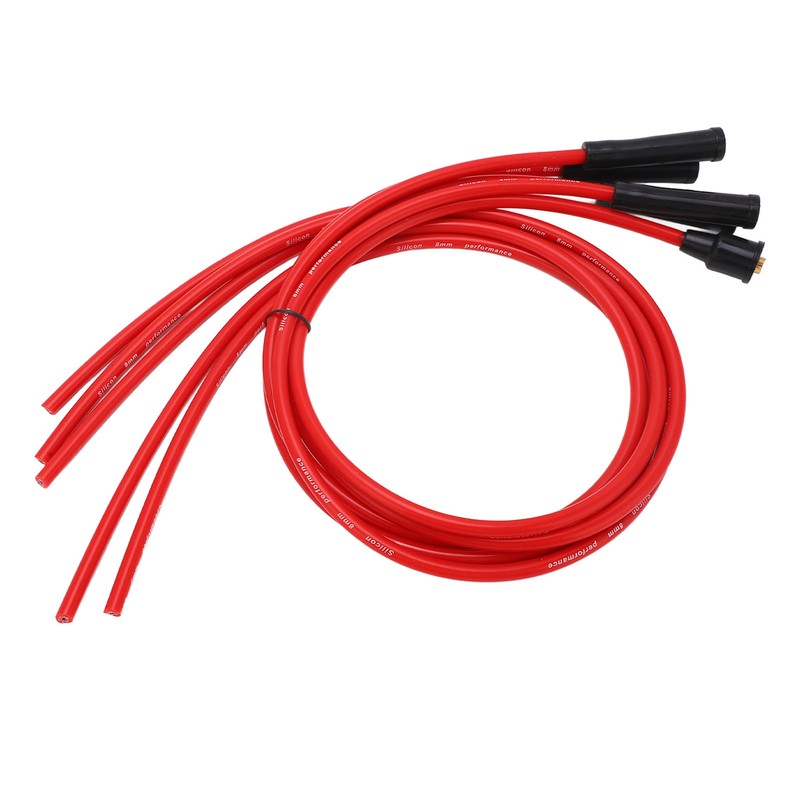 Spark Plug Ignition Wire Set Red High Performance Silicone 1m