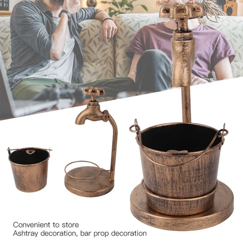 Iron Ashtray Vintage Hand‑Made Craft Faucet‑Shaped Ash Tray Bar Props