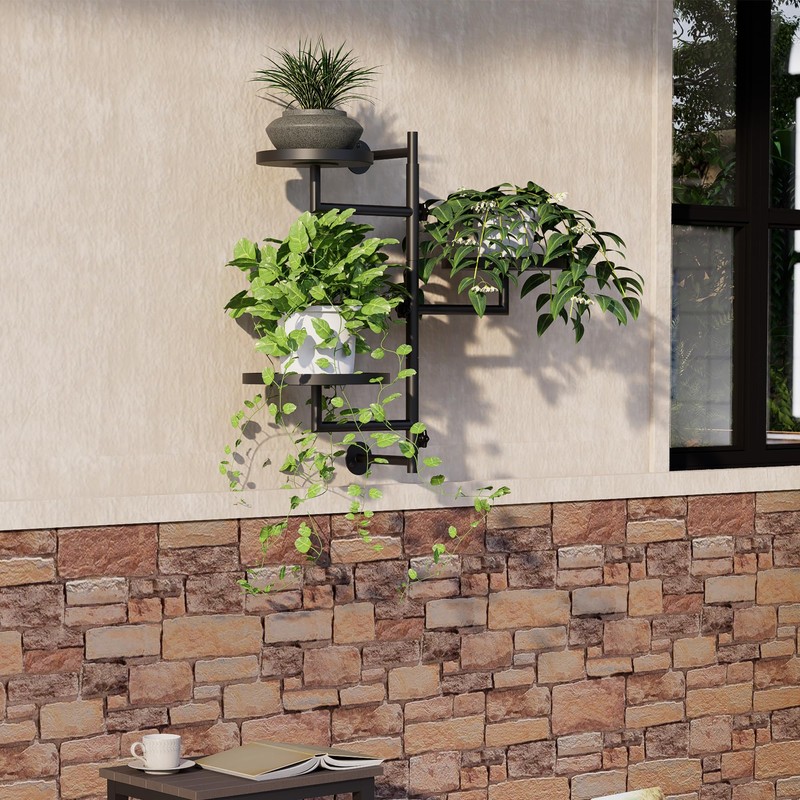 KAAPSAM Rotating Wall Plant Shelves Plant Shelf for Window 3-Tier
