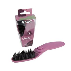 Kent KCR10 "Create" Folding Hair Brush for Styling Short Hair, Travel Brush for Women, Travel Hair Brush for Men, and Anti Static Hairbrush - Scalp Stimulating Nylon Bristle Hair Brush in Purple