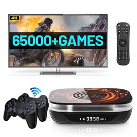 Kinhank Super Console X4 Plus Retro Game Consoles Built-in 65000+ Games, Plug and Play Video Game Console, Android 11/Emuelec 4.6/CoreE System, S905X4 Chip, BT 5.0