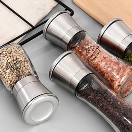Salt pepper grinder 4 types of grinding stainless steel 180ml, 4_All round stainless steel grinder 4_All round stainless steel grinder_Short grinderShort grinder / 소금 후추 그라인더 깨갈이 스텐 4종 180ml, 4_올올 원형 스텐 그라인더4_올올 원형 스텐 그라인더_짧은 그라인더짧은 그라인더