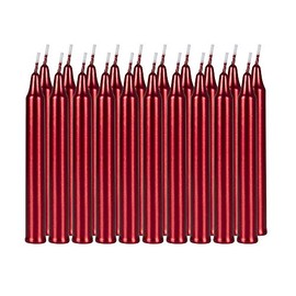 Mega Candles 20 pcs Unscented Metallic Red Mini Taper Candle, 4 Inch Tall x 1/2 Inch Diameter, Great for Casting Chimes, Rituals, Spells, Vigil, Witchcraft, Wiccan Supplies, Wax Play & More