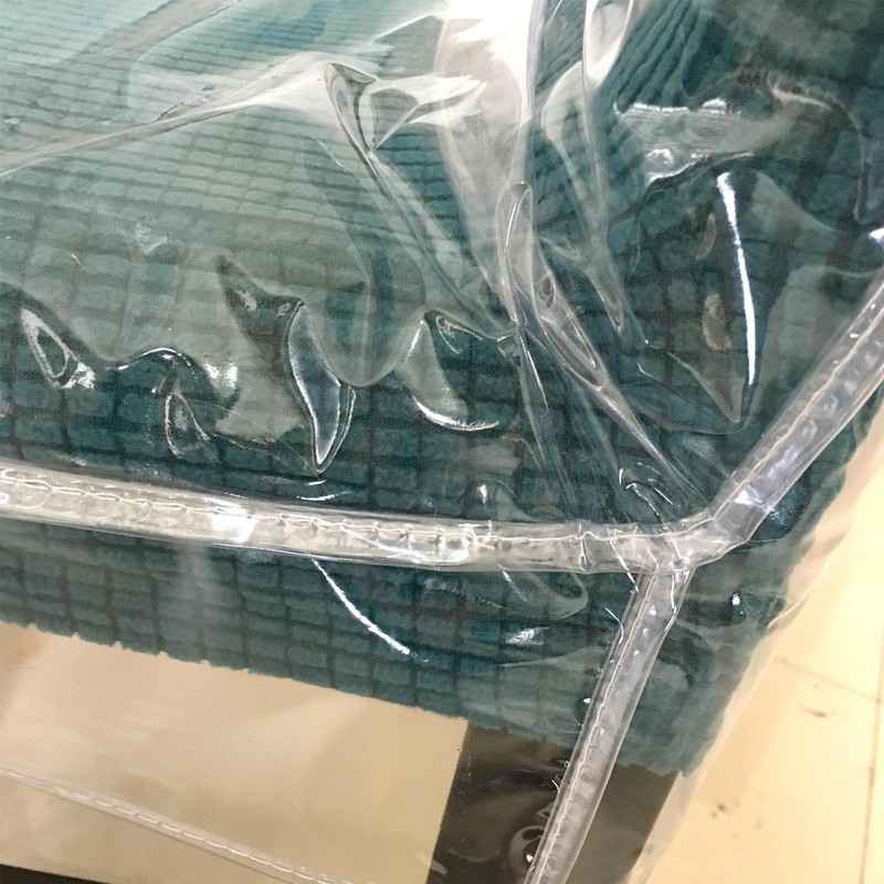 Clean Waterproof Plastic Dining Chair Covers with Backrests, Clear PVC