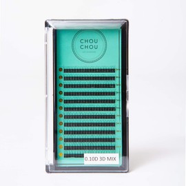 0.10 3D Pre-made Fans Eyelash Extensions, D curls, Cashmere Touch Blackest Black Supreme Softness for Professionals by ChouChou Lashes